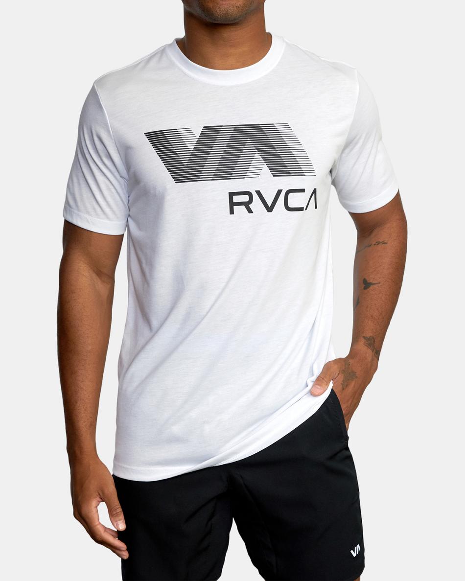 White Rvca VA RVCA Blur Tee Men's Short Sleeve | SUSNY85997