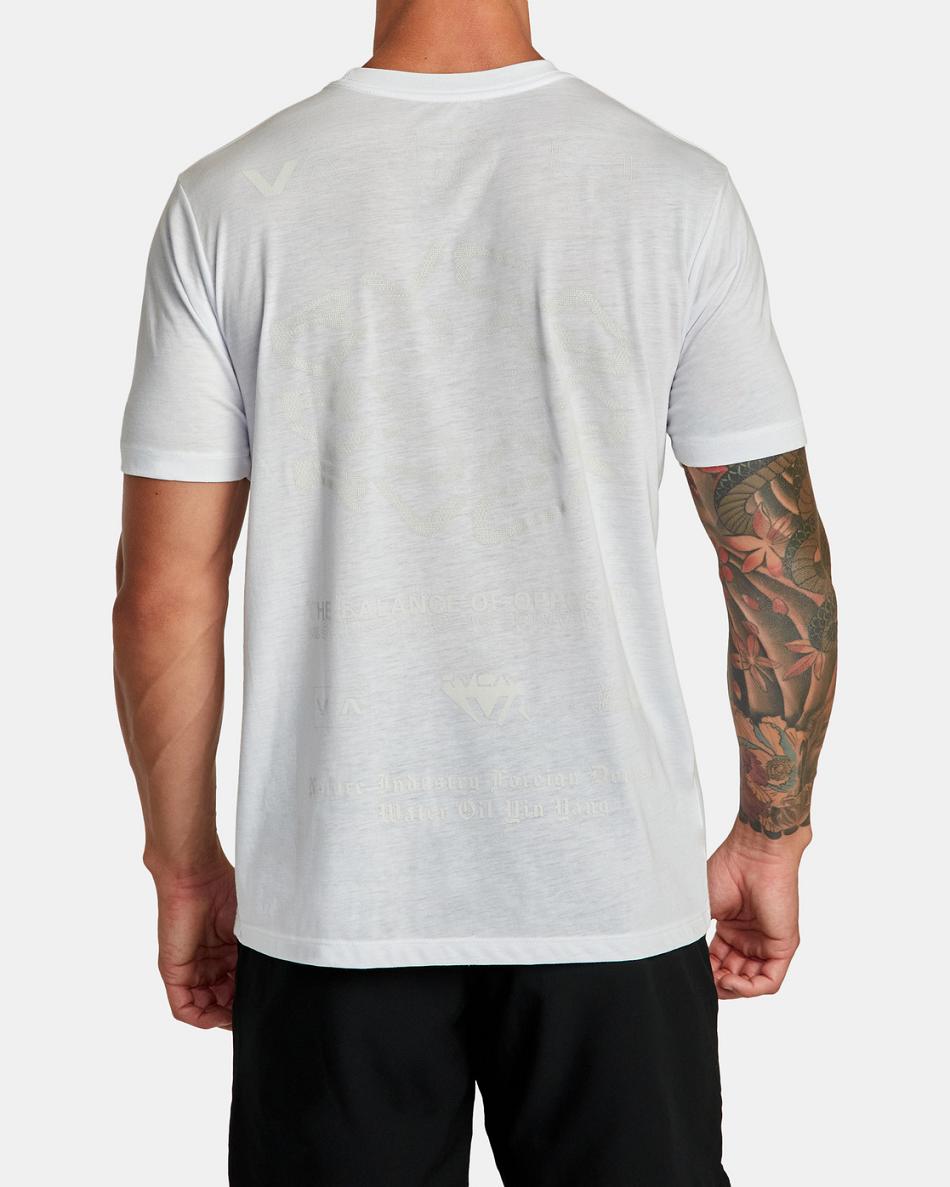 White Rvca VA Sport Tee Men's Short Sleeve | USCIF33068