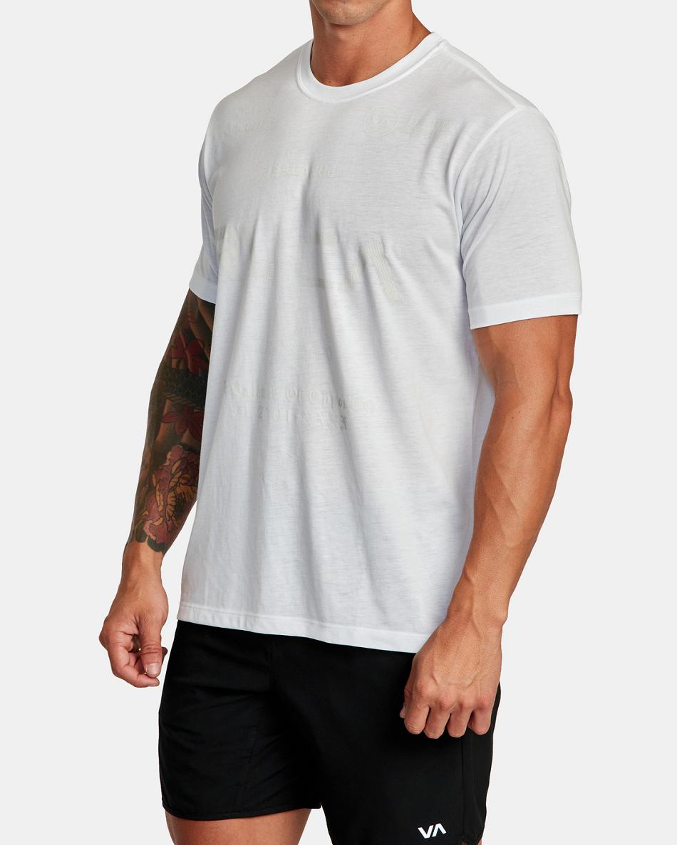 White Rvca VA Sport Tee Men's Short Sleeve | USCIF33068