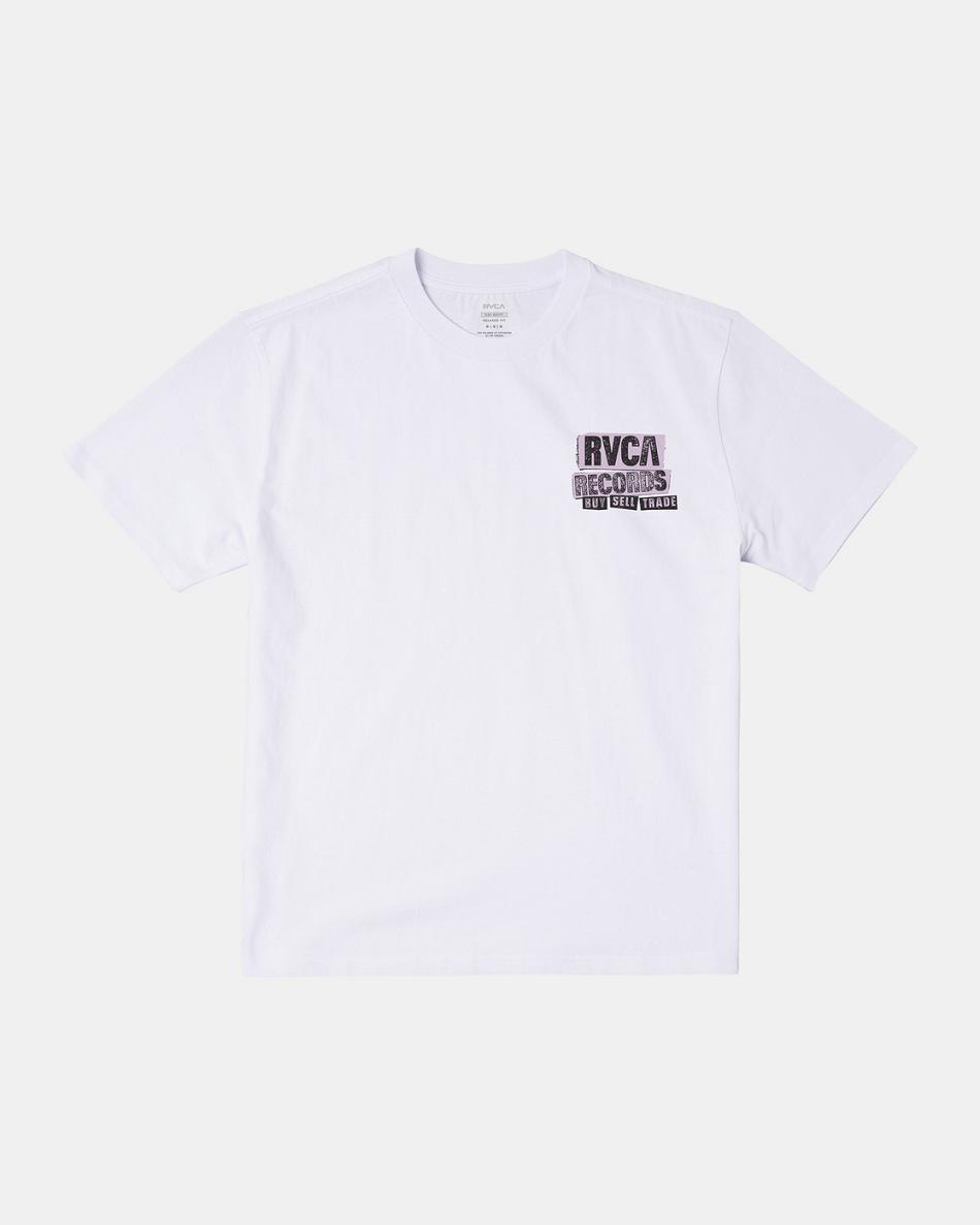 White Rvca Vinyl Club - T-Shirt Men's Short Sleeve | BUSSO89446