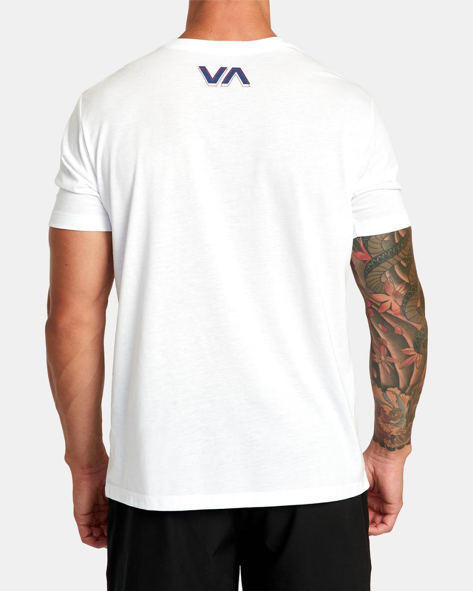 White Rvca XL Pin RVCA Tee Men's Short Sleeve | AUSWC76330