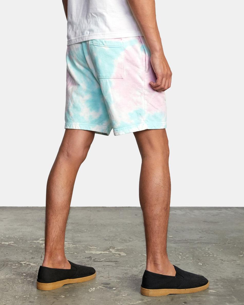 White Tie Dye Rvca Jesse Lortz Elastic Men's Shorts | MUSFT44451