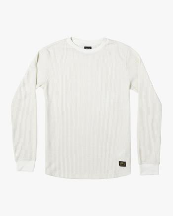 Antique White Rvca Day Shift Long Sleeve Thermal Men's T shirt | GUSUC84766