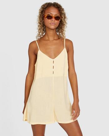 Apricot Rvca Woodstock Romper Women's Dress | USCIF46602