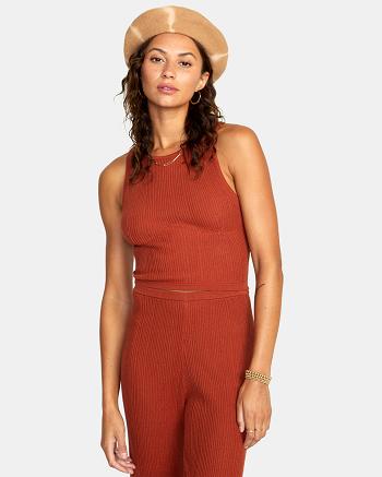 Arabian Spice Rvca Swerve Cropped Women's Tanks | USZPD60820