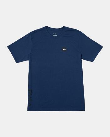 Army Blue Rvca RVCA 2X Tee Men's Short Sleeve | SUSNY45132