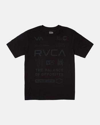Black 2 Rvca All Brand Workout Shirt Men's Short Sleeve | USEGJ14521