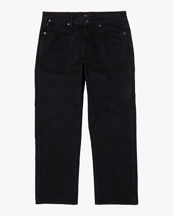 Black Rinse Rvca Americana Relaxed Fit Denim Men's Jeans | USXMI71581