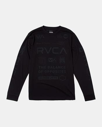 Black Rvca All Brand Workout Men's Long Sleeve | USNZX34836