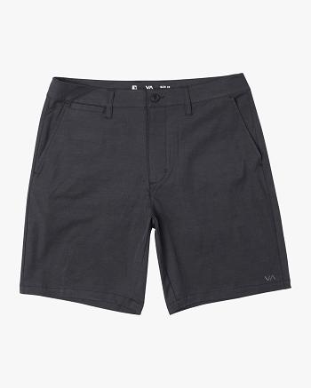 Black Rvca Back In Hybrid 19 Men's Shorts | USJVR78749