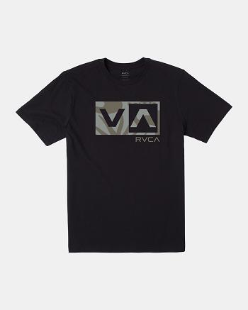 Black Rvca Balance Box Tee Men's Short Sleeve | USJKU39116