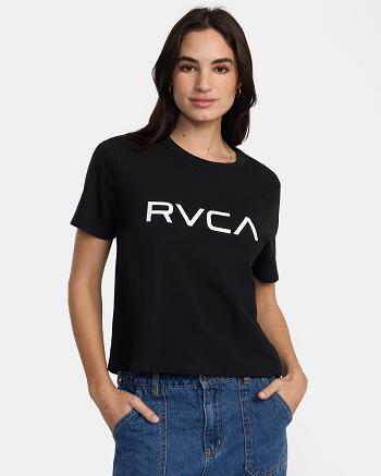 Black Rvca Big RVCA Women's T shirt | USIIZ21983