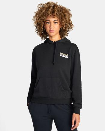 Black Rvca Eddy Women's Hoodie | USICD40260