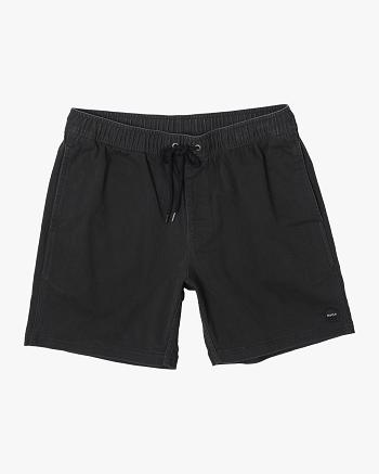 Black Rvca Escape Elastic 17 Men's Shorts | SUSNY68114