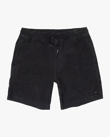 Black Rvca Escape Elastic Corduroy 17 Men's Shorts | DUSVO23830