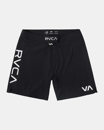Black Rvca Fight Scrapper Elastic 15 Men's Shorts | USIIZ16186