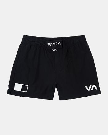 Black Rvca Fight Scrapper Elastic Men's Running Shorts | GUSUC75104