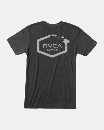Black Rvca Hawaii Hex Tee Men's Short Sleeve | GUSUC30872
