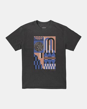 Black Rvca Jesse Brown Shapes Tee Men's Short Sleeve | PUSQX31698