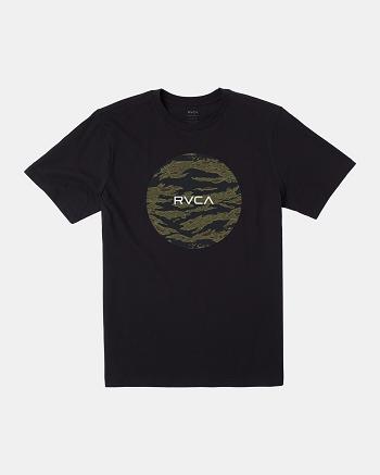 Black Rvca Motors Tee Men's Short Sleeve | USQAV69395