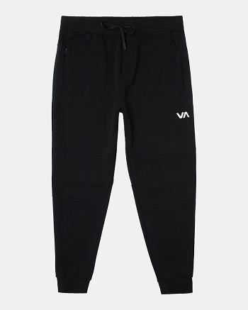 Black Rvca Tech Fleece II Men's Pants | XUSBH22687