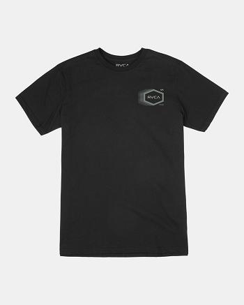 Black Rvca Tech Hex Tee Men's Short Sleeve | USDYB30333