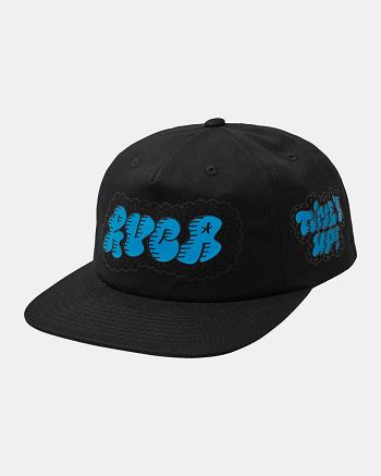 Black Rvca Times Up Snapback Men's Hats | USJBT32897