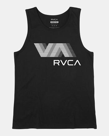 Black Rvca VA Blur Men's Tanks | UUSND99791