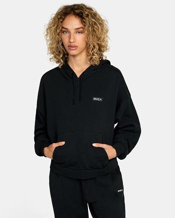 Black Rvca VA Essential Women's Hoodie | SUSNY62612