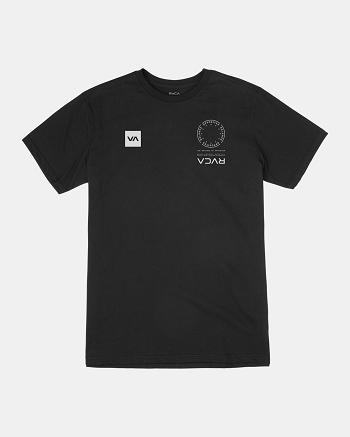 Black Rvca VA Mark Tee Men's Short Sleeve | USJVR68948