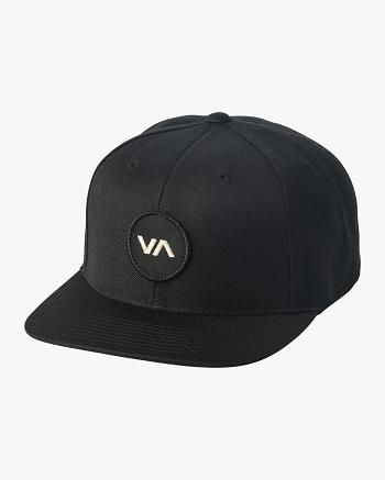 Black Rvca VA Patch Snapback Men's Hats | USXBR12995