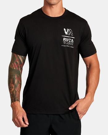 Black Rvca VA Sport Volt Tee Men's Short Sleeve | USZDE18449