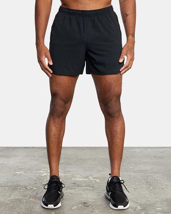 Black Rvca Yogger Elastic Men's Running Shorts | SUSNY68112