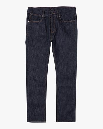 Dark Indigo Rvca Daggers Denim Men's Jeans | USXBR89891