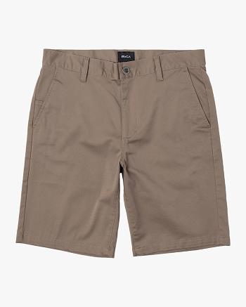 Dark Khaki Rvca Weekend Stretch Chino 20 Men's Shorts | AUSWC96602