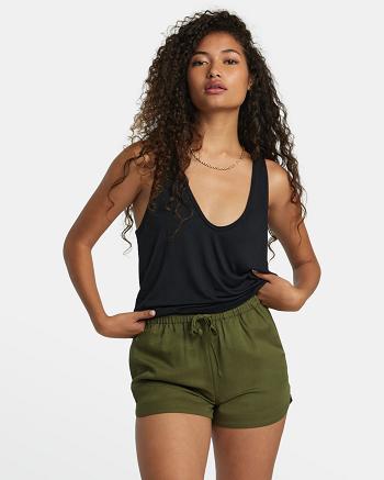 Dark Olive Rvca New Yume Drawcord Shorts Women's Loungewear | LUSTR74546
