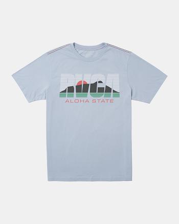 Deja Blue Rvca Aloha State Tee Men's Short Sleeve | EUSVG21545