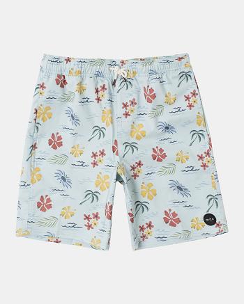 Green Tea Rvca Barnes Elastic 16 Boys' Shorts | SUSVO52955