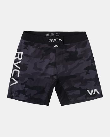 Grey Camo Rvca Fight Scrapper Elastic 15 Men's Shorts | USCVG71572