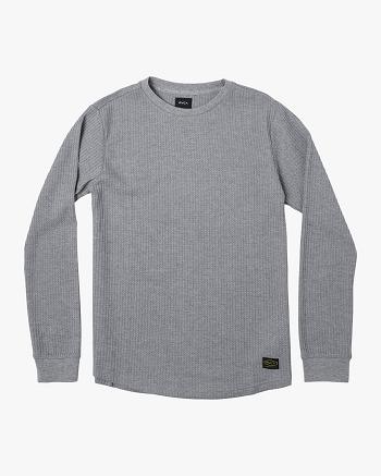 Grey Noise Rvca Day Shift Long Sleeve Thermal Men's T shirt | GUSEC98710