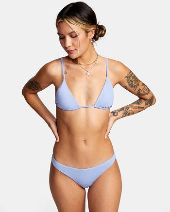 Grey Purple Rvca Solid Slide Triangle Women's Bikini Tops | YUSVQ83793