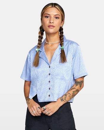 Grey Purple Rvca Vacay Button-Down Top Women's Tanks | USCIF95968