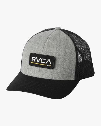 Heather Grey/Black Rvca Ticket Trucker III Men's Hats | FUSHY22697