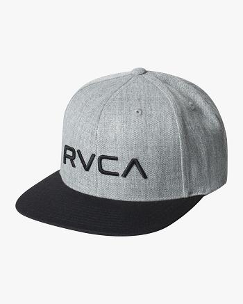 Heather Grey/Black Rvca Twill Snapback II Boys' Hats | LUSSX57744
