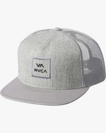 Heather Grey/Black Rvca VA All The Way Trucker Men's Hats | USDFL59872