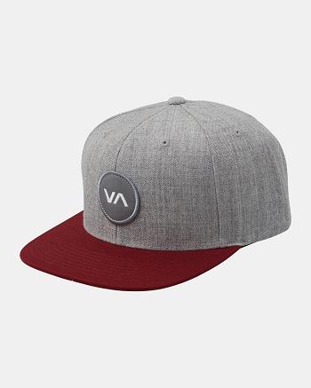 Heather Grey Rvca VA Patch Snapback Men's Hats | FUSUI59815