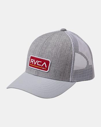 Heather Grey/White Rvca Ticket Trucker III Men's Hats | USNZX49793