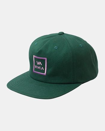 Hunter Green Rvca Freeman Snapback Men's Hats | USJZR63558
