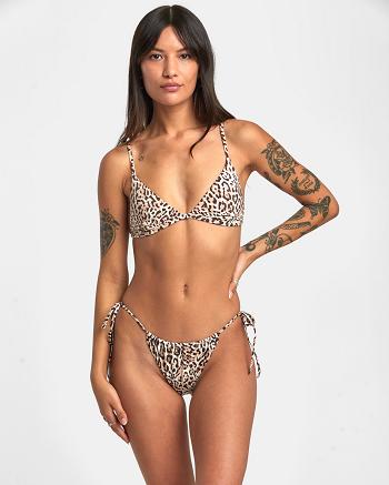 Java Rvca Meow Triangle Women's Bikini Tops | USZDE14210