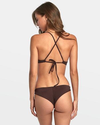 Java Rvca Solid Shimmer Cheeky Women's Bikini Bottoms | AUSDF74600